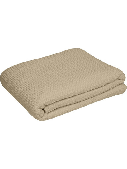 Κουβέρτα Πικέ βαμβακερή 75 25 260x230cm 260gr m2 μπεζ Fragente - Σετ 3 c496402