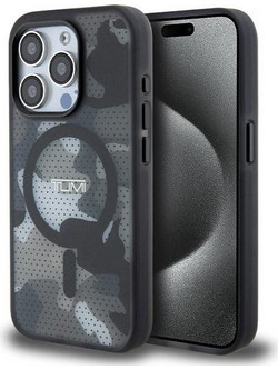 Tumi iPhone 15 Pro 6.1'' black hardcase with Frosted Camo Print and MagSafe - (TUHMP15LTCAMK)