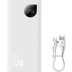 Baseus Adaman 2 Power Bank 10000mAh 30W με 2 Θύρες USB-A Power Delivery White