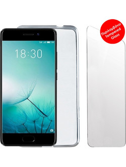 Volte-Tel Combo Θήκη Slimcolor Air & Tempered Glass 0.30mm Meizu Pro 7 White