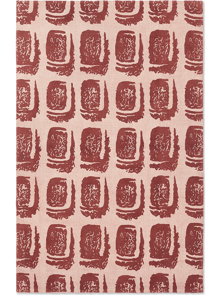 Ted Baker Woodblock Χειροποίητο Χαλί Ορθογώνιο Καλοκαιρινό Βαμβακερό 170x240cm Red 163003
