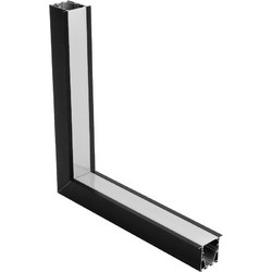 ALP-CORNER-IN90 RECESSA 61792 Χωνευτό Προφίλ Αλουμινίου Γωνία με Λευκό Γαλακτερό Πατητό Κάλυμμα για Ταινίες LED IP20 - Μαύρο Ματ - Μ30 x Π3.5 x Υ4cm