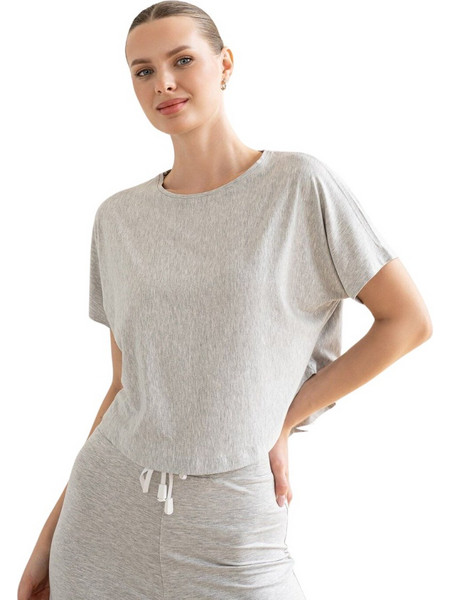 Yoga T-Shirt Soft Low-High Lismina 047 Grey Breeze