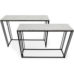 Κονσόλα μέταλλο/μάρμαρο 96X25X71cm - Plastona