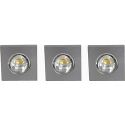 Ecolight 8002 Τετράγωνο Μεταλλικό Χωνευτό Σποτ με Ενσωματωμένο LED 3x1W και Φυσικό Λευκό Φως 3x3cm