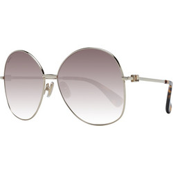 Max Mara MM0034 32F Γυναικεία Γυαλιά Ηλίου Στρογγυλά Μεταλλικά Χρυσά με Καφέ Degradee Φακό
