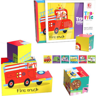 Παιδικό Puzzle ToyMarkt Κύβοι Traffic 9 Κομμάτια