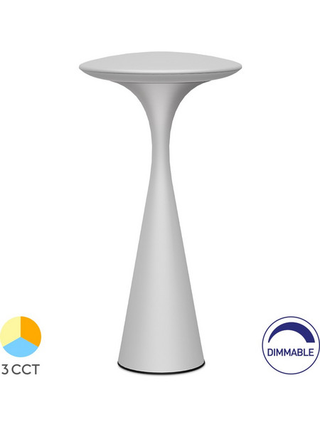 Επαναφορτιζόμενο πορτατίφ Tower dimmable 3w CCT Λευκό IP44 - BK06-00090