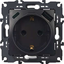 PRIME ΠΡΙΖΑ ΣΟΥΚΟ ΑΣΦΑΛΕΙΑΣ 1x2P+E 16A 250VAC & 2*USB (TYPE A+C) 5VDC 3A IP20 ΑΝΘΡΑΚΙ ACA - 1000116405
