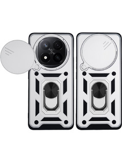 Sonique Ring Armor CamPro Θήκη Xiaomi Redmi Note 14 Pro+ 5G Silver