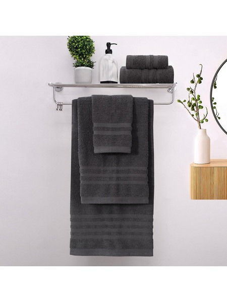 Πετσέτες Μπάνιου (Σετ 3τμχ) 100% Βαμβάκι Blanca Anthracite 500gsm