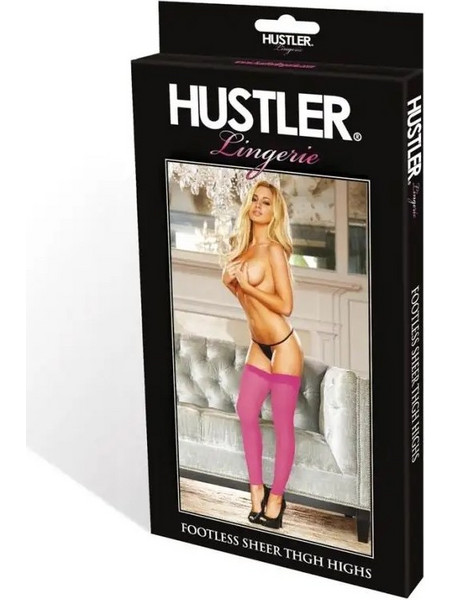 Footless Sheer Thigh High-Pink- HH50
