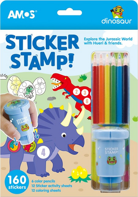 ΒΙΒΛΙΑ ΖΩΓΡΑΦΙΚΗΣ AMOS STICKER STAMP DINOSAUR