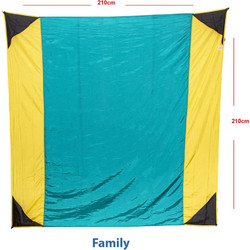 AlpinTec Favour Family Beach Blanket 210x210 cm - Αλεξίπτωτο Υλικό, Χρώμα: Ciel/Yellow