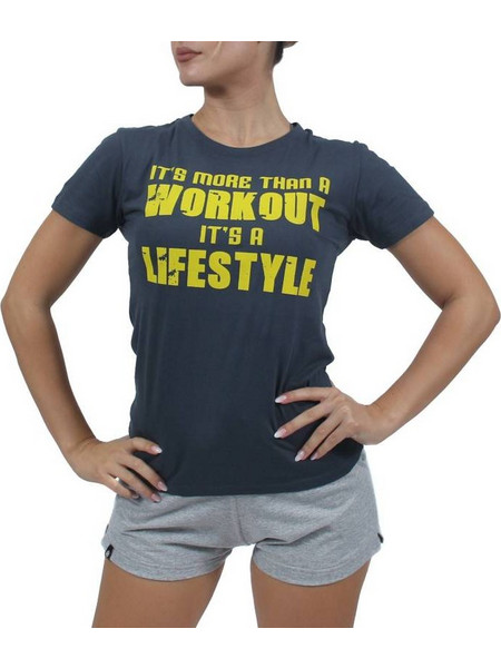 T-SHIRT LIFESTYLE Γκρί Με Κίτρινο 23019 (H&S)