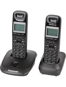 Panasonic KX-TG2512 Ασύρματο Τηλέφωνο Σετ Duo με Ανοιχτή Ακρόαση Μαύρο