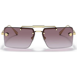 Versace VE2245 1002/8H Γυναικεία Γυαλιά Ηλίου Τετράγωνα Μεταλλικά Χρυσά με Καφέ Degradee Φακό