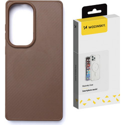 Wozinsky Carbon Fiber Case with MagSafe for Samsung Galaxy S25 - Brown