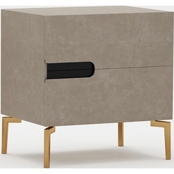RAVENNA Κομοδίνο Virta Gold Velvet Taupe 50 x 40 x 48