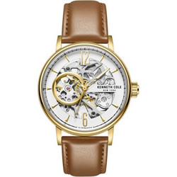 Kenneth Cole Ανδρικό Ρολόι Αυτόματο με Καφέ Δερμάτινο Λουράκι KC51120002