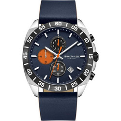 Kenneth Cole Modern Dress Ανδρικό Ρολόι Χρονογράφος με Μπλε Δερμάτινο Λουράκι KCWGC0016101