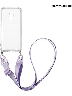 Sonique Armor Clear Θήκη Σιλικόνης με Strap Samsung Galaxy S9 Lilac