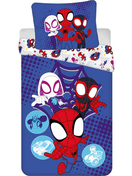 Παπλωματοθηκη Spidey 140 x 200cm 100% βαμβακερό Παιδικη Μονη Σετ Aναστρεψιμη Spacey