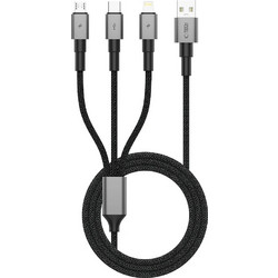Tech-Protect Καλώδιο Ultraboost DNA 3in1 Lightning / Type-C / Micro-USB 3A 120cm Iron Grey