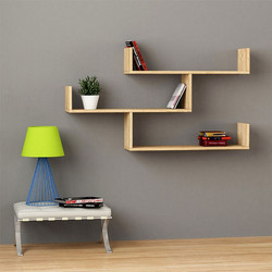Ραφιέρα τοίχου Tibet Megapap χρώμα sapphire oak 119x22x66εκ