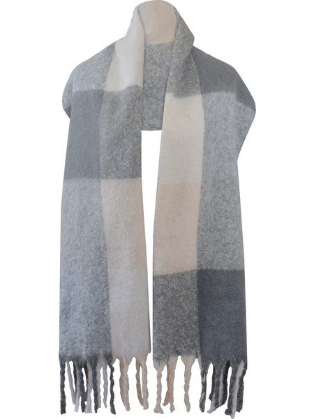 Stamion Γυναικείο Δίχρωμο Κασκόλ 114512-White