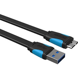 Καλώδιο USB 3.0 A Σε Micro B 0.5m Flat Μαύρο Vention VAS-A12-B050