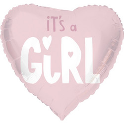 Μπαλόνι Foil Καρδιά It's a Girl Pink 45εκ
