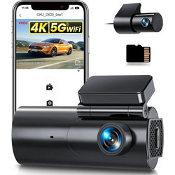 Κάμερα αυτοκινήτου 4K 1080P GKU D600 5GHz WiFi με κάρτα SD 64GB