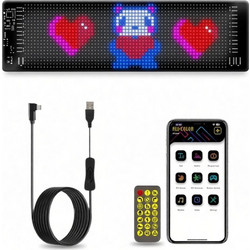 Εύκαμπτη LED πινακίδα RGB αυτοκινήτου Bluetooth με κινούμενες εικόνες και κείμενο μέσω εφαρμογής 102x348mm