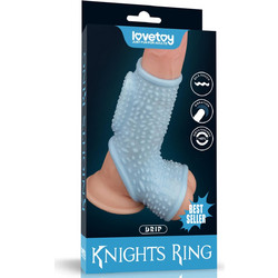 Lovetoy Drip Knights with Scrotum Sleeve Ελαστικό Δαχτυλίδι Πέους & Όρχεων Σιλικόνης με Δόνηση Μπλε