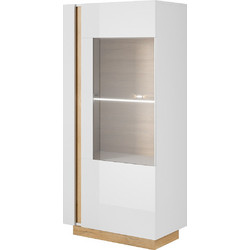 Βιτρίνα 36146W-ARC-SV Λευκό+Λευκό High Gloss+Grandson72x154x40cm