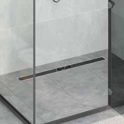 VidaXL Αποχέτευση Ντους με Γυάλινη Κάλυψη και 360 Σιφώνι Μαύρο 90 cm