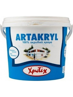 Χρωτέχ Artakryl Ακρυλικό Χρώμα Εξωτερικού Χώρου Λευκό 3lt