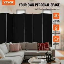 Διαχωριστικό Δωματίου VEVOR 6 Panels Υφασμάτινο Διαχωριστικό Ιδιωτικότητας για Γραφείο Υπνοδωμάτιο Μαύρο