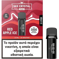 SKE Crystal Plus Pod Red Apple Ice 20mg 2ml (Μήλο & Πάγος) (3 τεμ.)