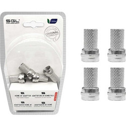 Βύσμα κεραίας TV Coaxial τύπου F - 4pcs - 1823-4 - Silver - 098692