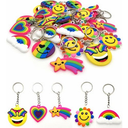 JZK Μπρελόκ σιλικόνης 4εκ. Rainbow Smiling Face 30τεμ
