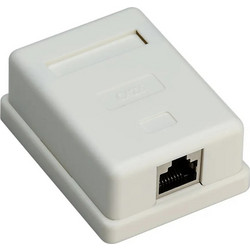 GOOBAY επιτοίχια πρίζα δικτύου 77634, 1 θύρα RJ45, CAT 6 STP, λευκή