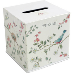 Artekko Napkin Holder Λευκή Μεταλλική Θήκη για Χαρτοπετσέτες με Σχέδια (12.5x12.5x13)cm