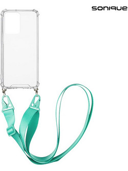 Sonique Armor Clear Θήκη Σιλικόνης με Strap Samsung Galaxy A33 5G Light Blue