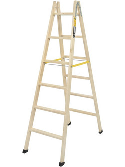 Pallbest Διπλή Σκάλα Ξύλινη 2x6 Σκαλοπάτια WP6000
