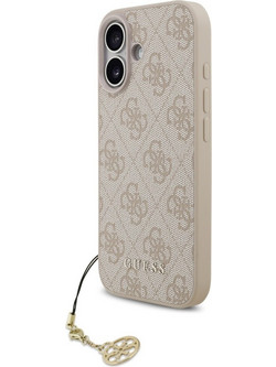 Guess 4G Charm Case Θήκη Δερματίνης με Κρεμαστό Στολίδι για iPhone 17 Ροζ