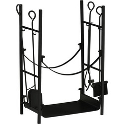 Outsunny Μεταλλική Ξυλιέρα Τζακιού με Αξεσουάρ 44.5x29.5x73cm 842-207