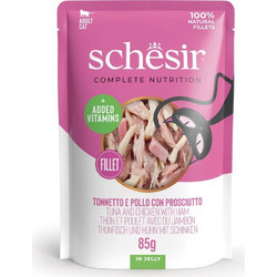 Schesir Adult with Tuna, Chicken & Ham in Jelly 85gr