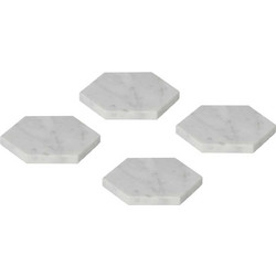 Andrea House - Σετ 4 Μαρμάρινα Σουβέρ Hexagon O10cm